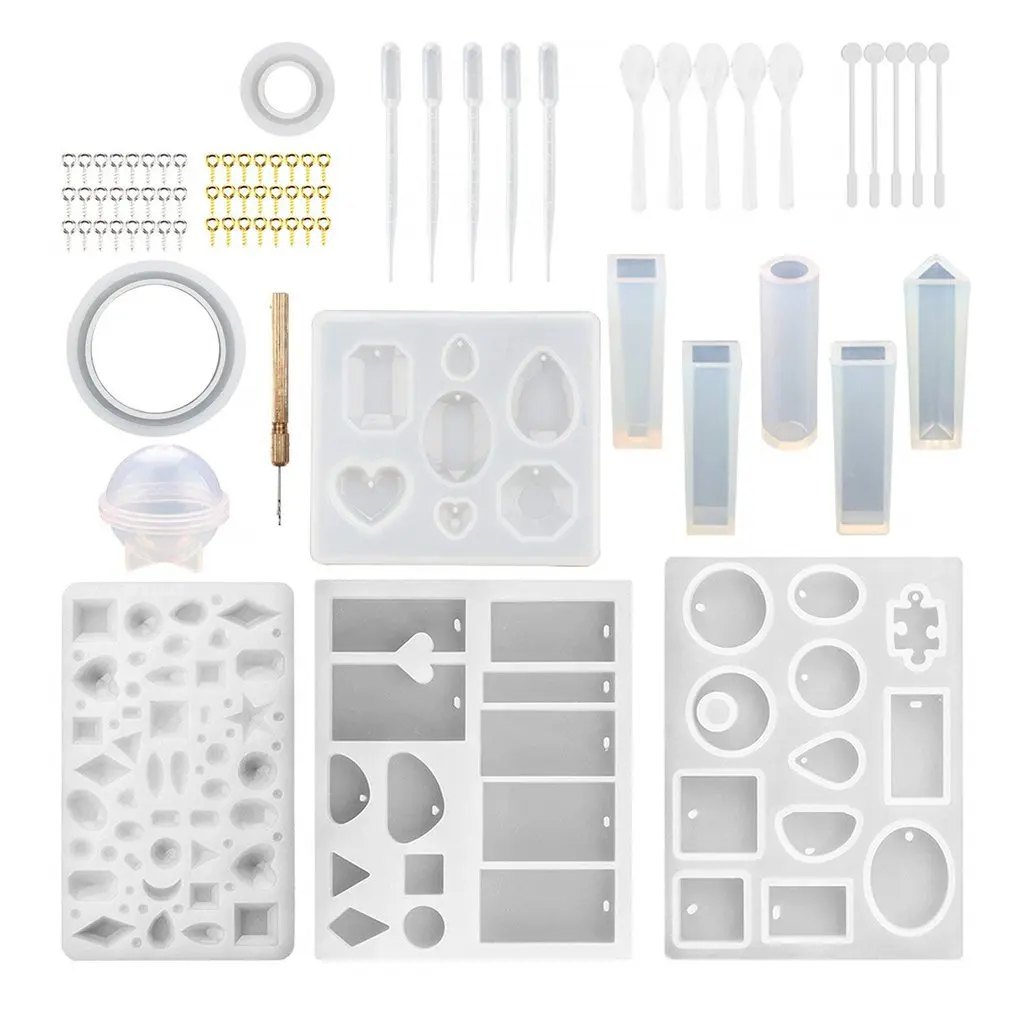 

76PCS/SET DIY Bracelet Pendant Jewelry Molds Silicone Jewelry Molds Set DIY Making Tool for Crafting Pendant Earrings