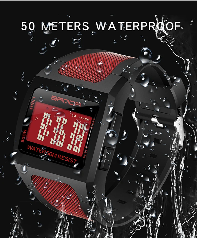SANDA спортивные цифровые часы мужские модные водонепроницаемые электронные часы мужские роскошные светодиодный спортивные часы мужские часы Relogio Masculino