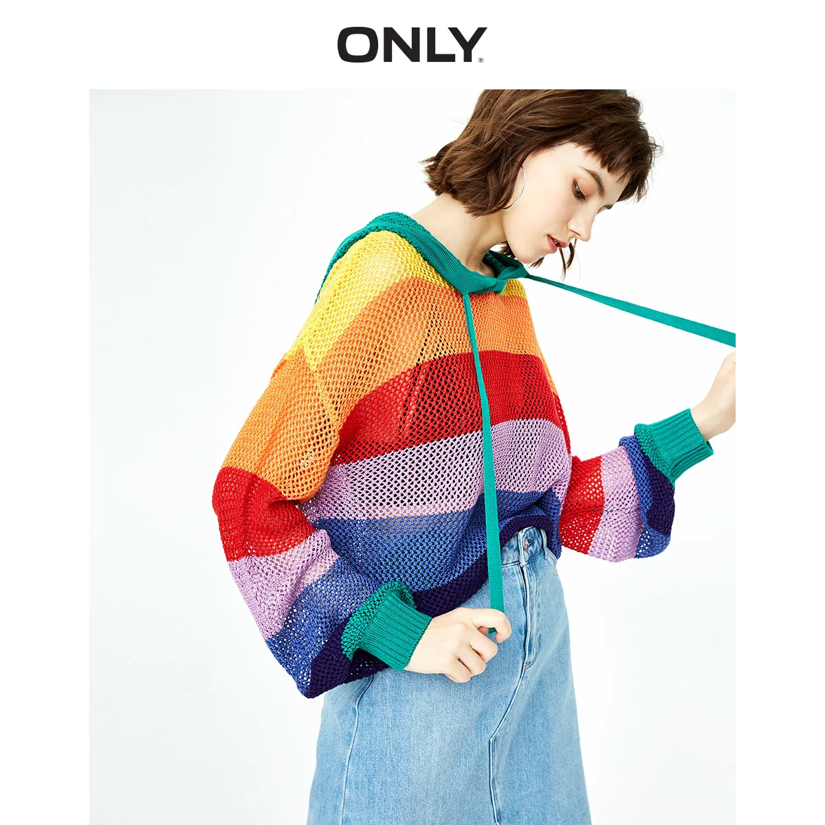 

ONLY summer new hooded hollow-out long sleeve sweater women | 118324503