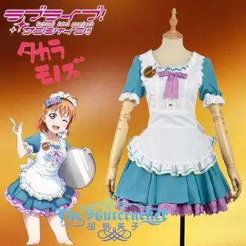 

[Customize] Anime Lovelive Sunshine!! Aqours Takami Chika Valentine's Day Maid Unawaken Full set cosplay costume New 2017