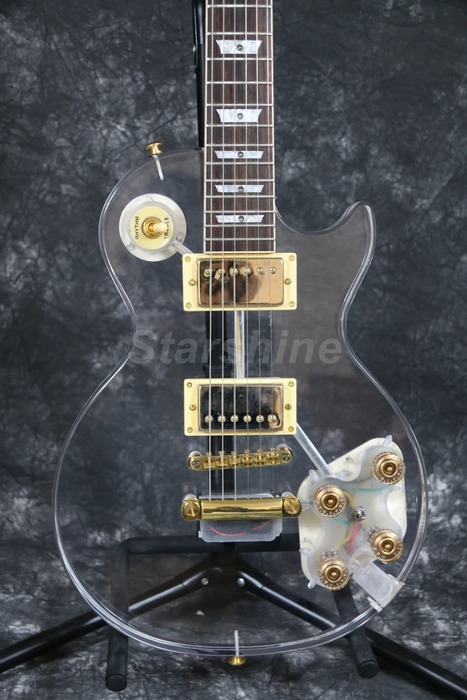 

Starshine Electric Guitar DK-DLP1 Led Light Guitar Acrylic Body Frets Light Guitar Red Led Light Maple Neck