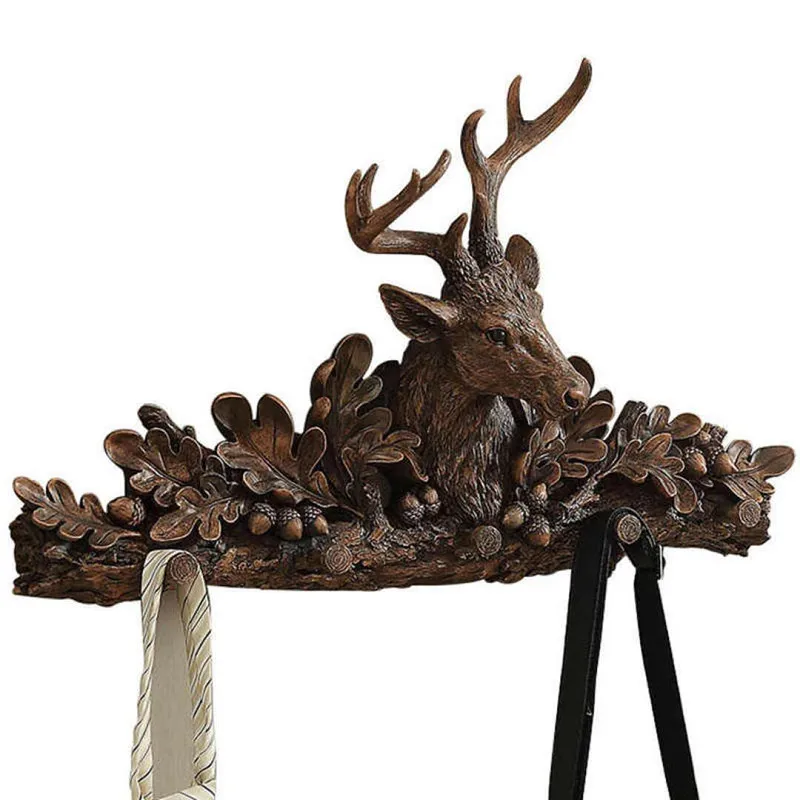 

Retro Deer Head Wall Decoration Hooks 3D Animal Painting Resin Art Sculpture Wall Hook Home Wall Hanging Hook Decorations R258