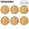 WINOMO 6 шт. 7,5x7,5 см Bamboo Круглый Поднос цветочного горшка семена бонсай растения блюдце для внутреннего и наружного растения ► Фото 1/6