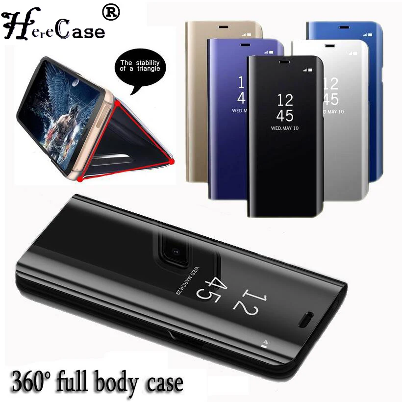 Прозрачный зеркальный умный чехол для Samsung Galaxy Note 9 8 S9 S8 S7 S6 edge Plus A8 A7 A6 A5 A3 2017 2018 A9 Star