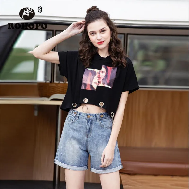 

Women Shorts Jeans 2019 Summer Wide Leg Jeans Cotton Casual Denim High Waist Jeans Brand Girl Chic Boy Friend Denim Short Jeans