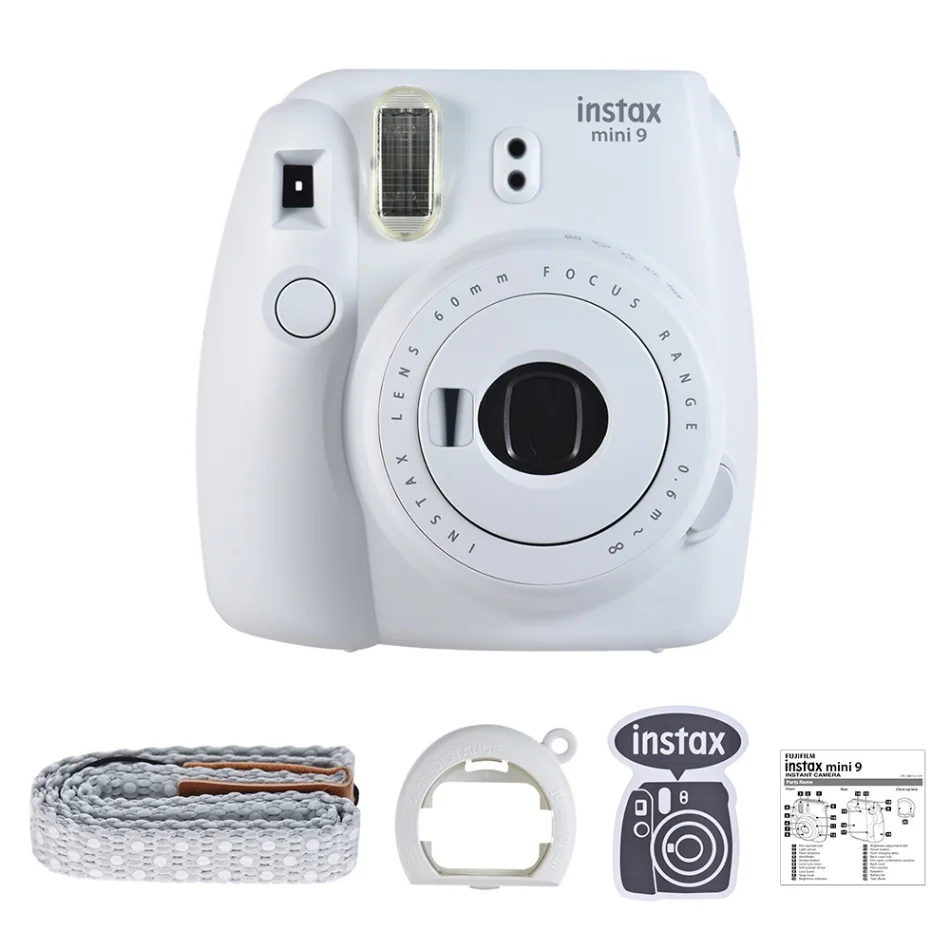 Fujifilm Instax Mini 9 мгновенная камера пленочная камера с зеркалом для селфи 5 цветов Fujifilm Instax Insta camera - Цвет: Smokey White