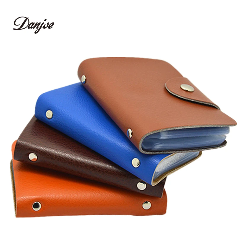 DANJUE Fashion Men card holder leather women credit card holders solid casual card case cowhide credit card bag