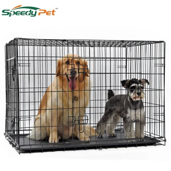 

wholesale Domestic Delivery Pet Dog Cage Crate Double-Door Pet Kennel Collapsible Easy Install Fit Your Pets Pet House Dog Cage