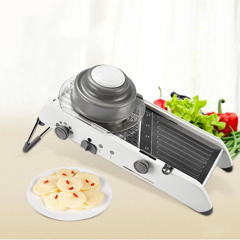 YONTREE 1 Piece Shredder Stainless Steel Kitchen Slicer Manual Adjustable Vegetable Grater