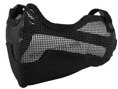 

AIRSOFT STRIKE V2 PARTY MASK STEEL HALF FACE MESH WITH EAR PROTECTION black jungle digital acu cp at Italian fans MC jungle
