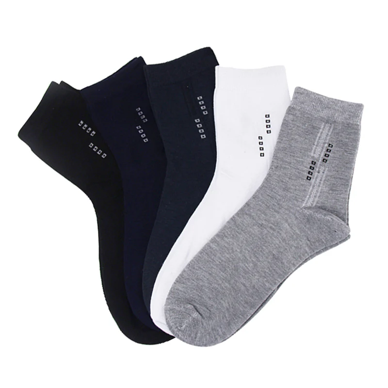 5 Pairs Men Short Socks Classic Casual Formal Solid Color Breathable