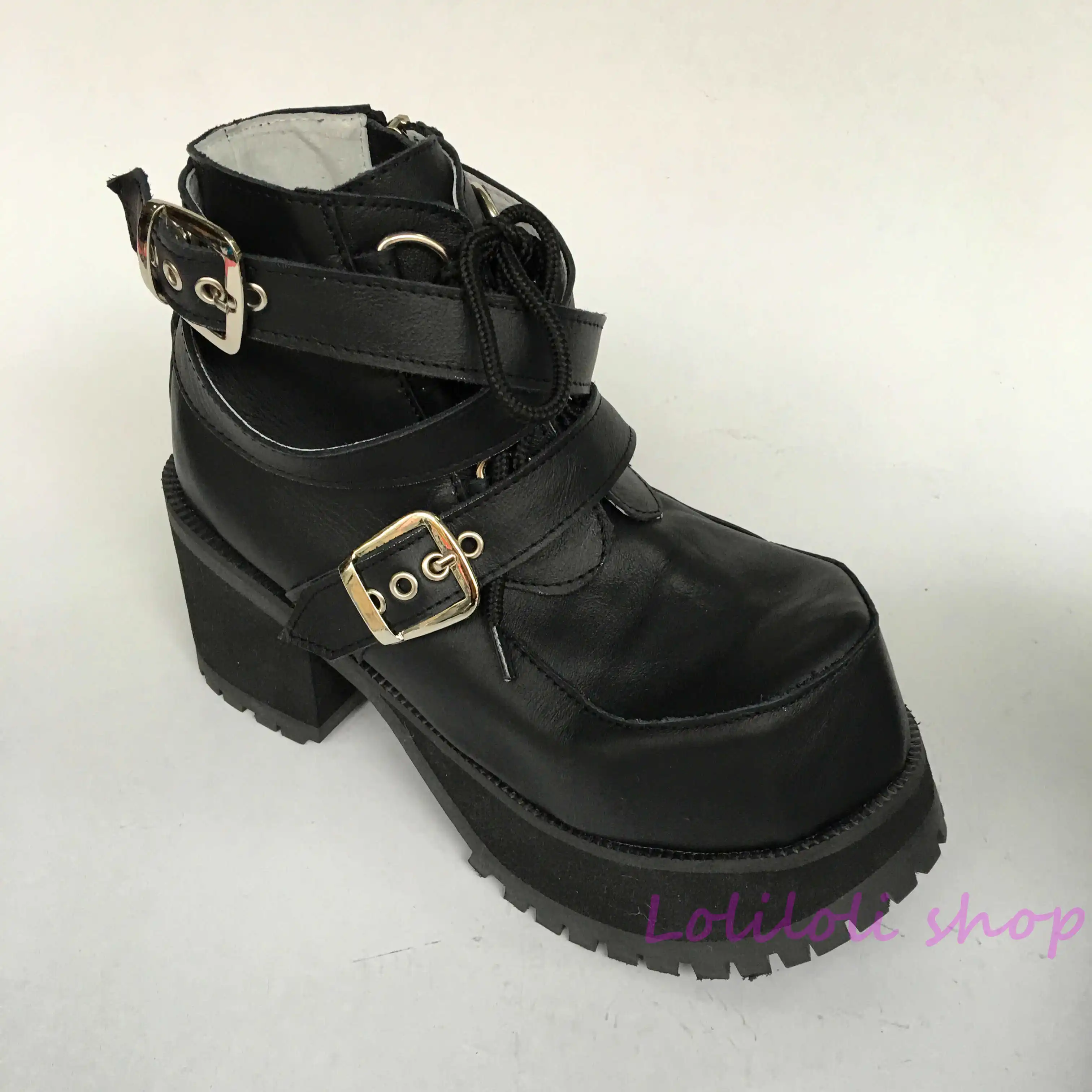 Kuh Kordelzug Hand Leder Schuhe Süße Lolita Größe Große Made Ferse Mehrfach Anpassung Kunden Prinzessin Platz Schwarz An9102 PIqSwxqF8