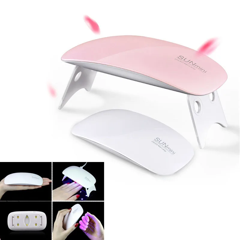 

High Qua 2017 Portable Mini 6W UV LED Lamp Nail Polish Dryer Home Use 45s/60s Timer Setting Gel Nail Machine Beauty Tool