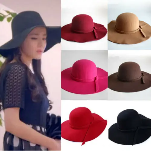 

Fashion Woman Knot Sun Hat Caps Ladies Vintage Style Wide Large Brim Floppy Sun Hat Caps