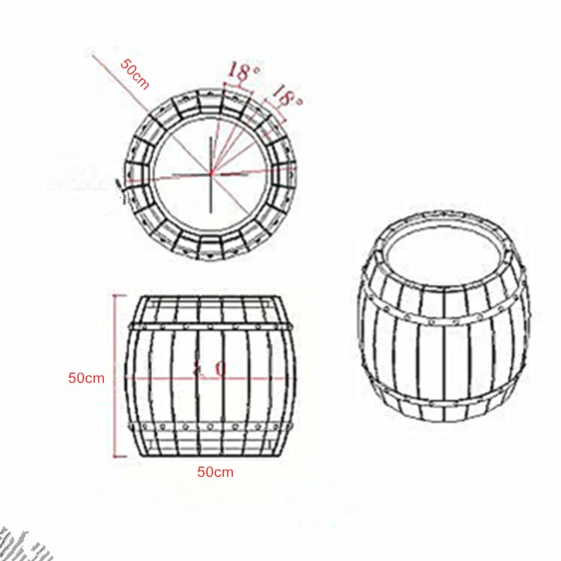 50 см(19.68in) GRC прочный дом Садоводство литье дна бонсай DIY Круглый Синтаксический дерево пиво Барраль бетонный цветочный горшок плесень