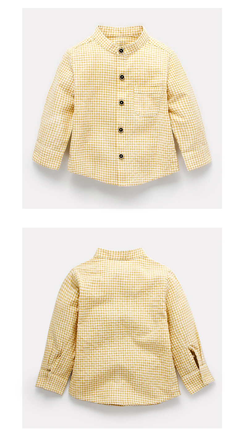 Dinstry/Новое поступление; сезон весна-осень; рубашка в клетку с длинными рукавами; рубашка для маленьких мальчиков