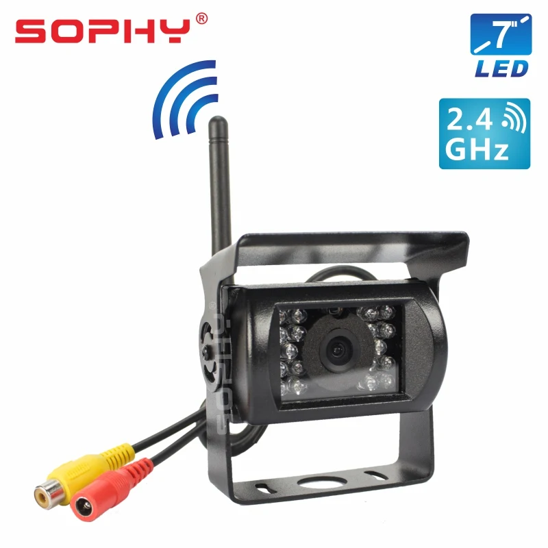 

New! Vehicle Camera Monitor Wireless Transmitter Receiver Reverse Backup Camera IR Night Vision 2.4GHz SH708-WR