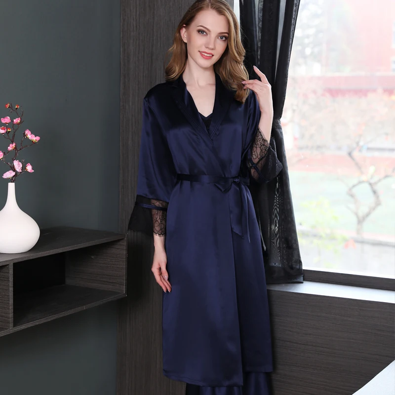 19 Муми тяжелые натуральная шелковые халаты женские тонкие халат новый 100% шелк пижамы Для женщин пикантные элегантные спальный халат кимоно