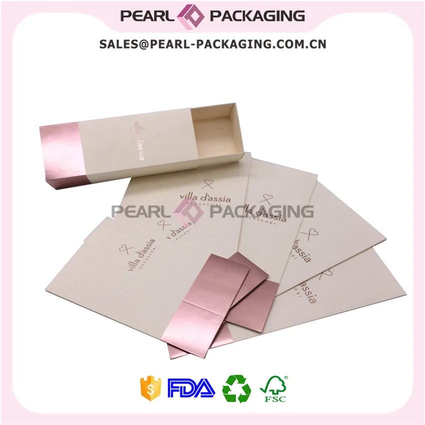 

Rose Gold Foiling Drawer Box for Socks, Brushes, Combs, Popular Rose Gold Foiled Rose Gold Color Socks Box
