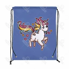 Синий Милый Радужный рюкзак с принтом единорога, рюкзак для покупок, дорожна сумка, обувь, Подарочная сумка, mochilas feminina