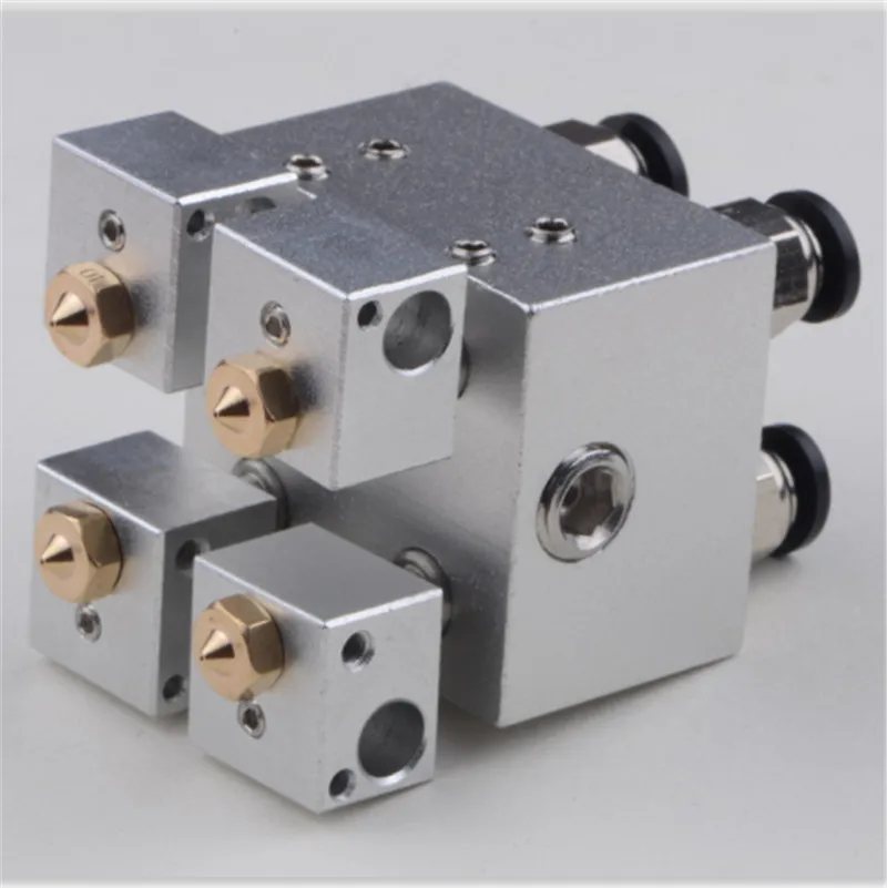 

1,75/3 мм Экструдер для 3D принтера hotend Kraken 4 многоголовочный 4 цвета с водяным охлаждением комплект горячего экструдера