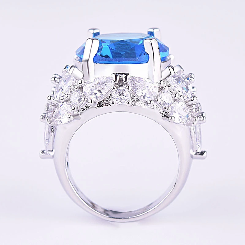 Bague Ringen, роскошные 925 пробы, серебряные кольца для женщин, Овальные, аквамарин, драгоценный камень, для свадьбы, вечеринки, хорошее ювелирное изделие, кольцо,, подарки