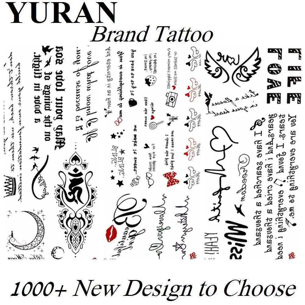 

3D Diy Black Inspired Quotes Temporary Tattoo Stickers For Kids Girl Children Women Body Art Tattoo Paper Small Words Sexy Tatoo