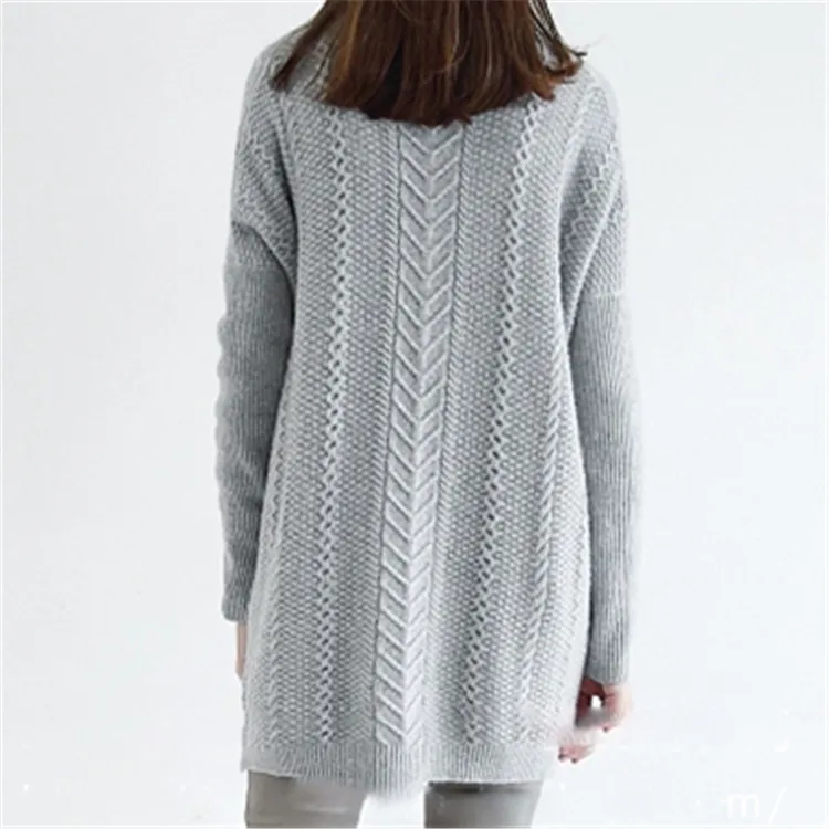 Новая мода чистый кашемир водолазка толстый вязаный женский Витой Сплошной Свободный пуловер свитер S-2XL в розницу и оптом