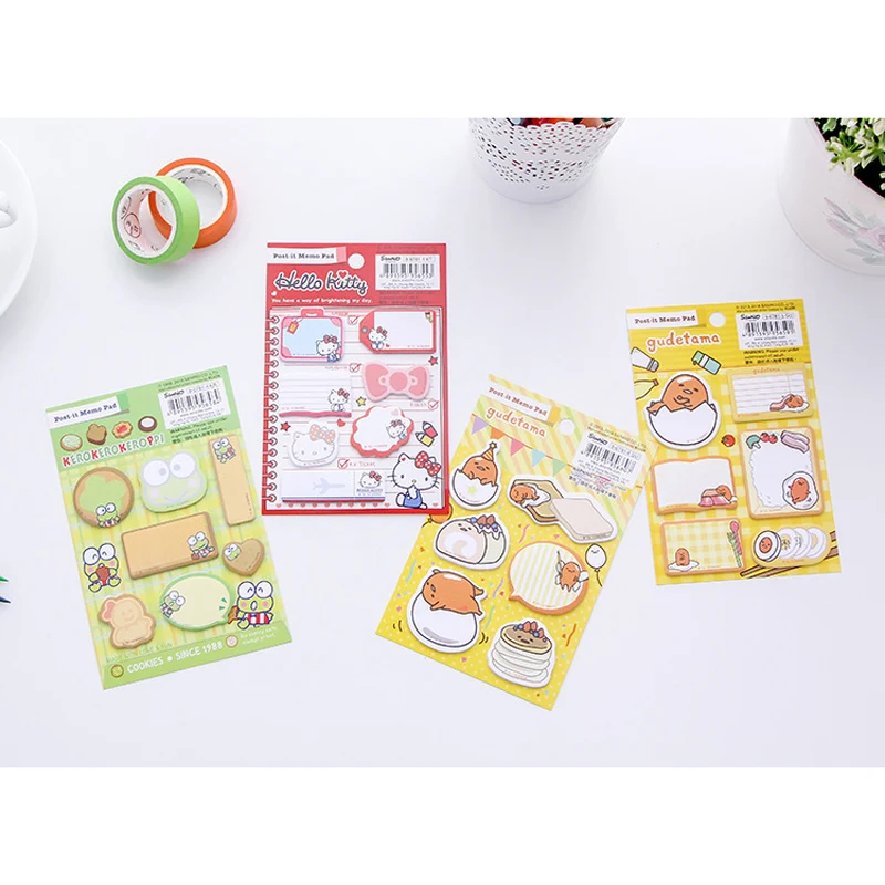 

60 Pages/ pack Cute Kitty Egg Frog Sticky Note Memo Pad School Office Supply Notepad Student Stationery