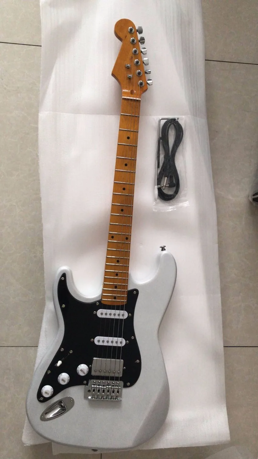 Wholesale New Arrival Left Handed 6 String STR Electric Guitar In Silver 180305