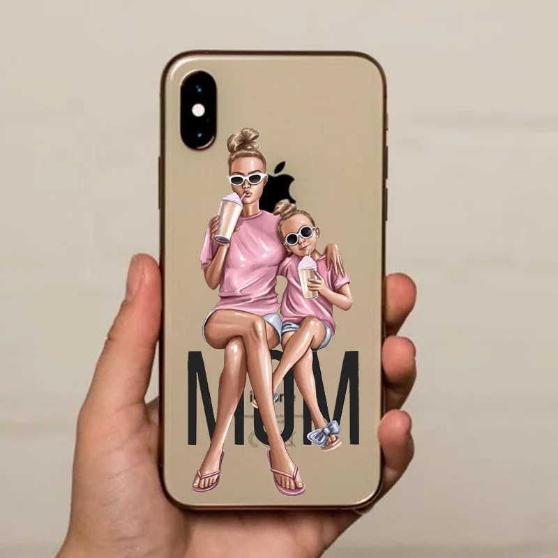 Vogue принцесса девушка мама босс чехол для телефона чехол для apple iPhone 10 X XS MAX XR 5 5S SE 6 6S 7 8 Plus коричневый черный чехол для волос