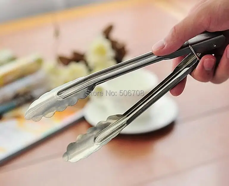 

7 Inch legth STAINLESS STEEL SALAD TONGS BBQ Kitchen Cooking Food Serving Utensil tong
