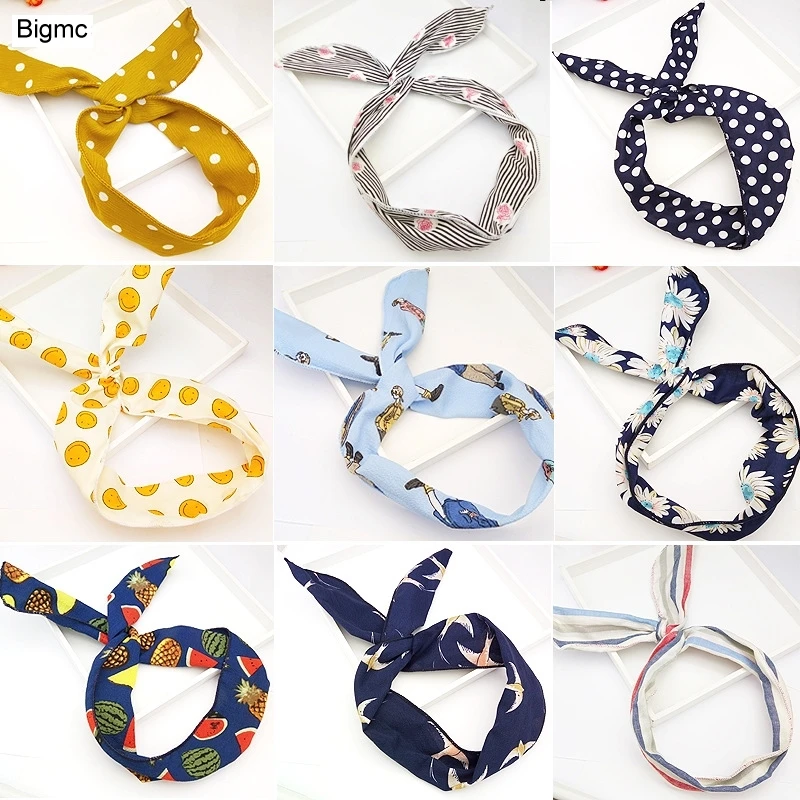 

New Women Rabbit ears Headband Fashion Bow-knot Letter Elastic Cute Twisted Hair Band Warm Hair Accessories Gift Jewelry A5115