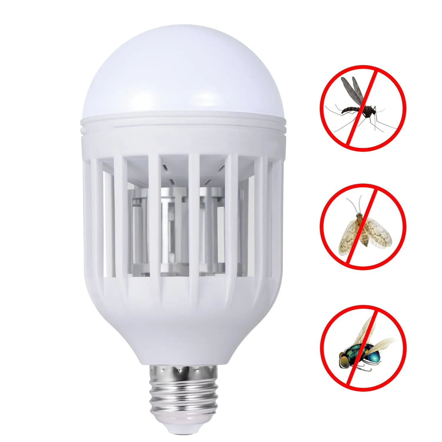 

12W E27 led bulb fly mosquito killer built in insect trap light lamp socket use for indoor home garden backyard AC110V/220V