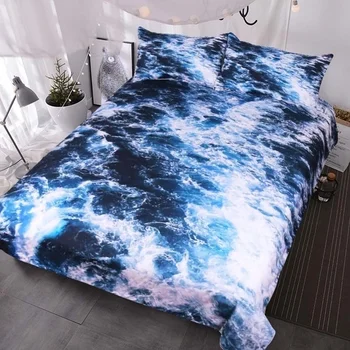

Nature Seawater Bedding Set Waves on Ocean Water Duvet Cover Set Queen King