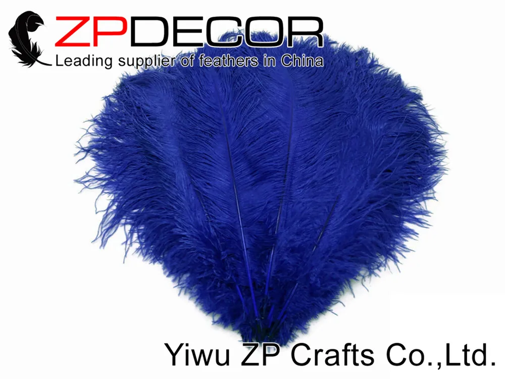 Blue Ostrich Wing Feathers, 1 2 lb - 9-13  ROYAL BLUE Ostrich Drab Wholesale Feathers (Bulk)