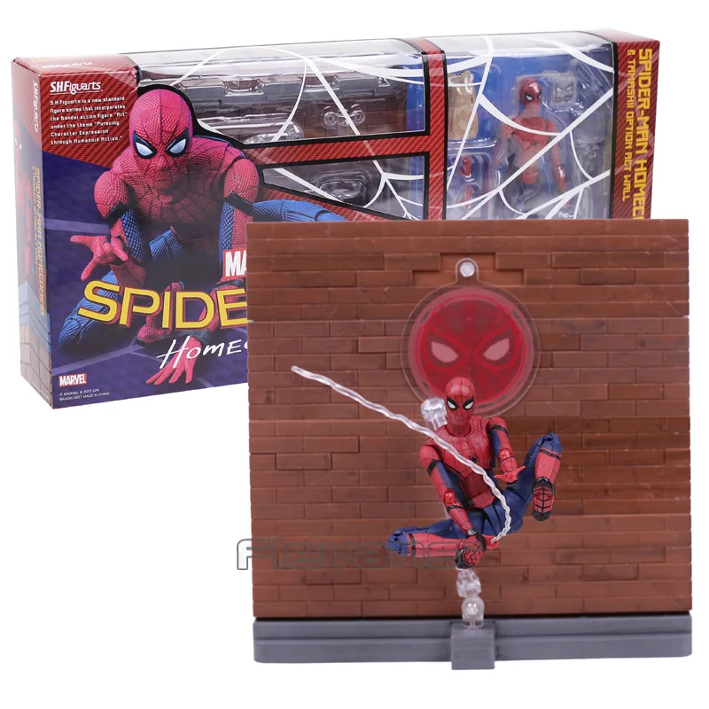 

SHF SHFiguarts Spiderman Homecoming Tamarshii Option Act Wall PVC Action Figure Collectible Model Toy 14cm
