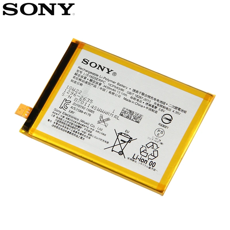 Оригинальная сменная батарея sony LIS1605ERPC для sony Xperia Z5 Premium Z5P Dual E6853 E6883 настоящая батарея для телефона 3430 мАч