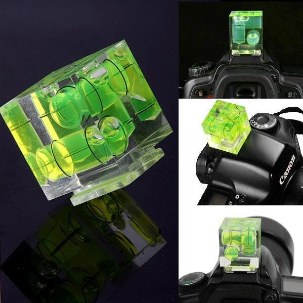 Camera Accessories Triple 3 Axis Bubble Spirit Level Hot Shoe Adapter Dslr Slr Cameras Photo Studio Accessories camera hot shoe adapter camera spirit level