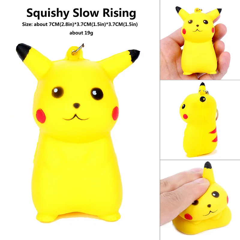 Squeeze Squishy Watermelon Slow Rising Simulation Stress Stretch Bread squish Fruit toy kids toys christmas free shipping - Цвет: Pikachu