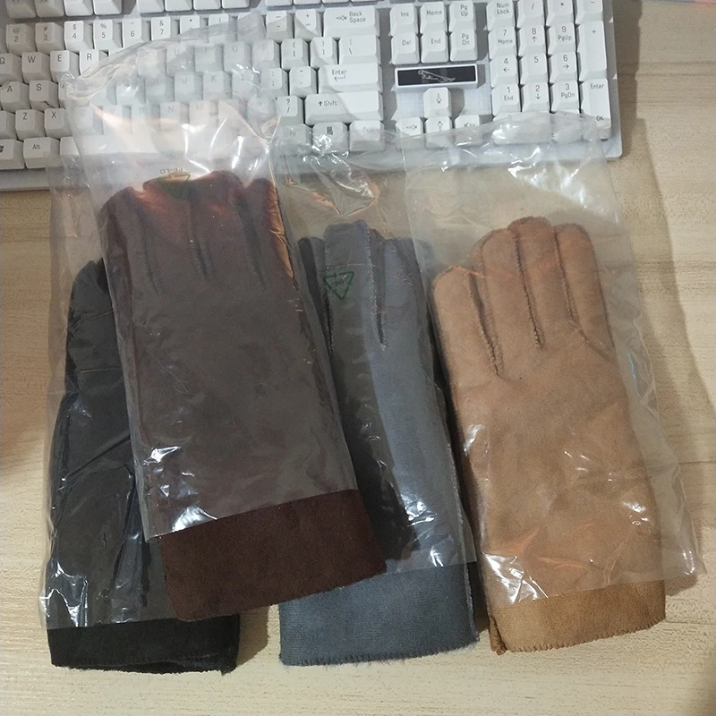 4 цвета мужские и женские кашемировые толстые перчатки из искусственной кожи Модные женские полный палец варежки из замши унисекс Зимние Теплые наручные перчатки