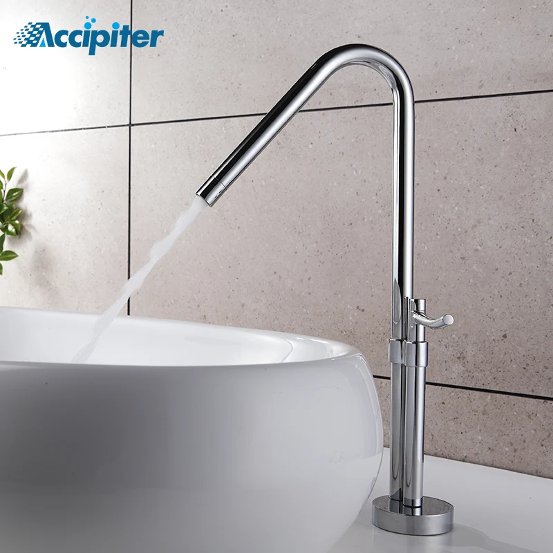 

New Design Tall Basin Faucet Sink Mixer Tap 360 Degree Swivel Deck Mounted Single Handle One Hole Basin Tap Bathroom Faucet