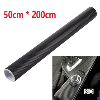 

Carbon Fiber Car Film Sticker Foil Matt Black Wrap Decals 50x200cm Tool Replacement