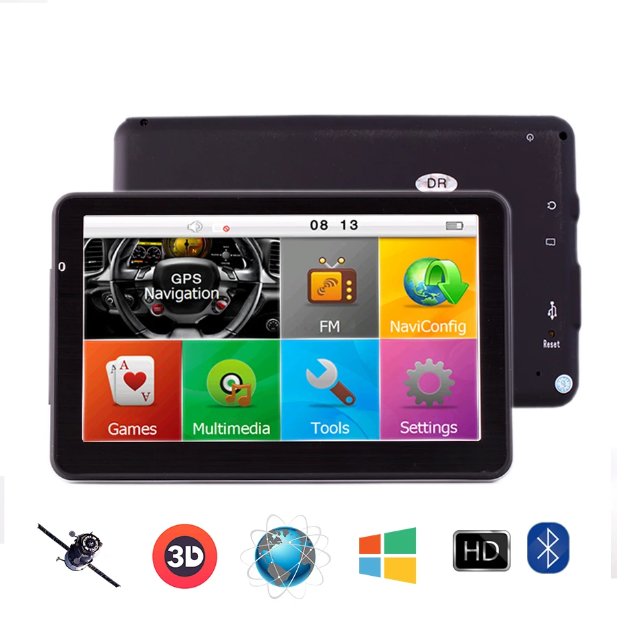 Goedkoop 7 inch Auto GPS navigatie Bluetooth 800 mhz 8 gb 256 mb Volledige Europa USA Rusland navitel high Definition Voertuig gps av in