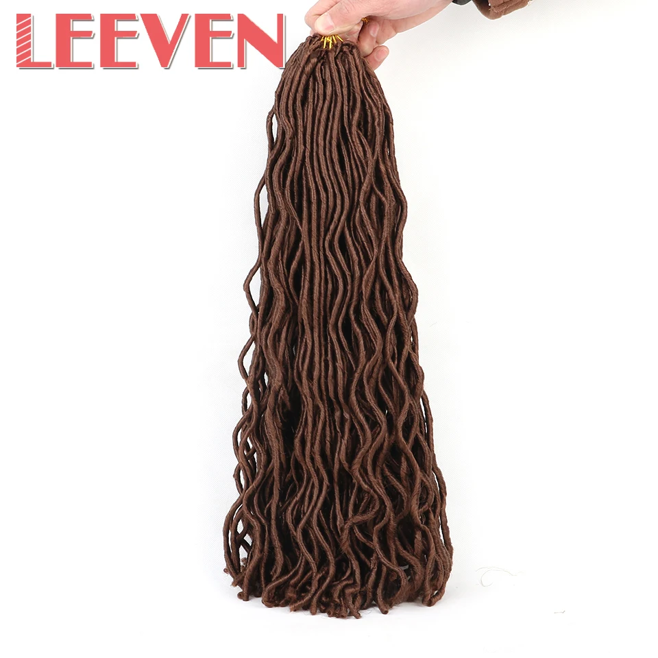 Leeven 20 дюймов 100 г 24 корни крючком оплетка волнистые Faux locs волосы синтетические мягкие Dread плетение волос