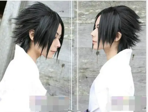 

free shipping HOKAGE-Uchiha Sasuke/DEATH NOTE Stylish Black Cosplay Wig