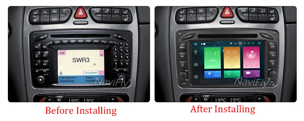 Sale NaviFly 7 inch 2 din Android 8.0 car dvd radio GPS for Mercedes Benz W209/W203/W168/M/ML/W163/W463/Viano/W639/Vito/Vaneo 6