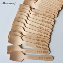 100 персонализированные десертные ложки конфеты ложки на заказ текст свадебный подарок 9,5 см деревянная посуда подарок украшения