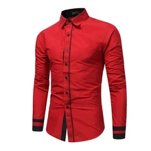 New 2017 Spring Autumn Cotton Dress Shirts High Quality Mens Casual Shirt,Casual Men Plus SizeXXXL Slim Fit Social Shirts