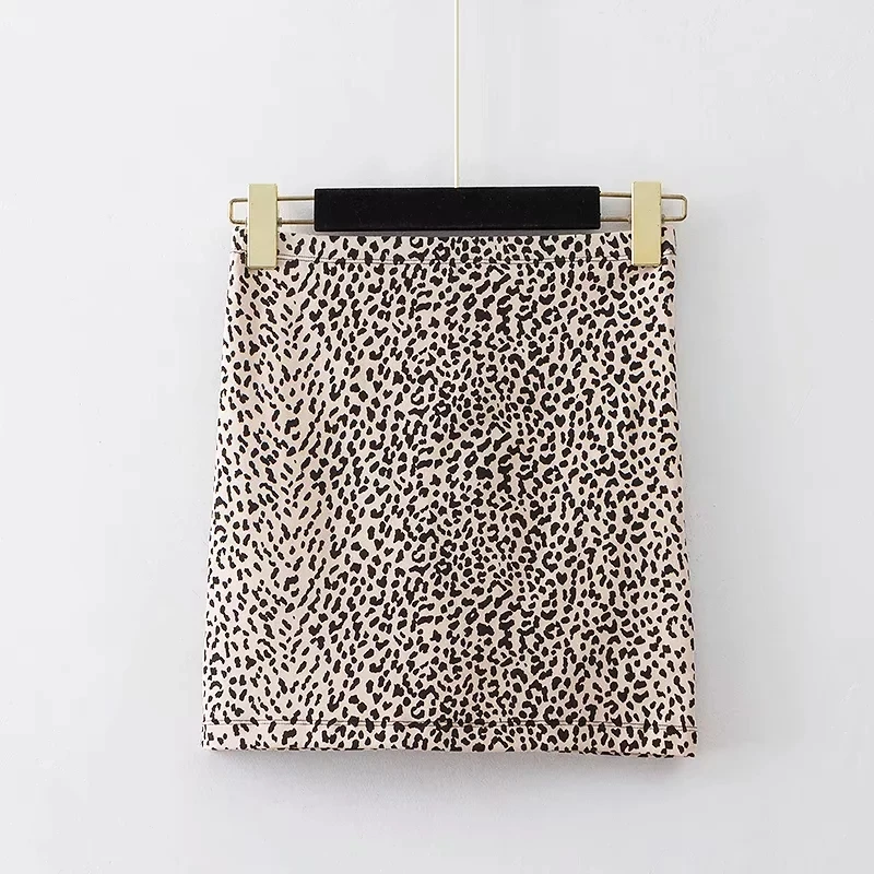 Women Leopard Print Mini Skirt